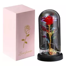 Regalo Perfecto Romántico De Flor De Rosa Eterna Con Luz Led