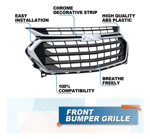 Front Bumper Upper Grille Grill Chrome For Chevy Chevrol Ddb Foto 4