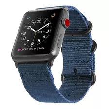 Correa Nylon Fintie Compatible Con Apple Watch 44mm Navy