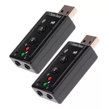 2 Adaptador Placa Som Audio Usb Externa 7.1 Pc Notebook Cpu