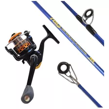 Kit Vara De Pesca E Molinete Tc3000 14 Rolamentos Drag 8kg