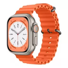 Pulseira Oceano Relógio Smartwatch Silicone Alta Qualidade Cor Laranja Largura 2