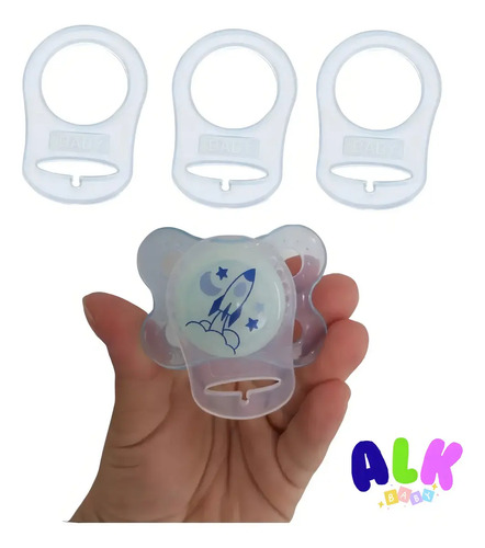 Alk Baby Anel Adaptador Chupeta 3 Transparentes