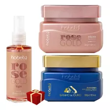 Hobety Máscara Banho Ouro E Rose Gold 300g + Finaliza Rose