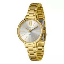 Relógio Feminino Lince Dourado Branco Original Novo Nf