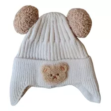 Gorros Tejidos Lana Para Bebes Y Niños Diseño Osito Pompom