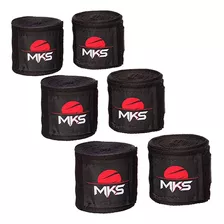 Kit 03 Pares Bandagem Mks Combat Preto 2,50 Mts 