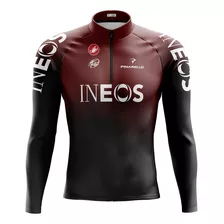 Camisa Manga Longa Ciclismo Mountain Bike Ineos Proteção Uv