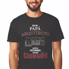 Playera Negra Estampado Papá (profesión) Más Chingon Dtf