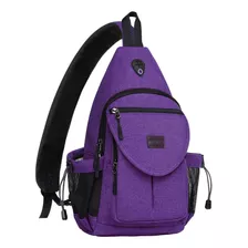 Bolsa Cruzada De Lona Para Senderismo C/ Bolsillo-morado