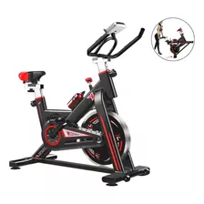 Bicicleta Spinning Profissional Fitness Inércia 13kg Inercia Cor Preto E Vermelho Sem