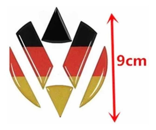 Embellecedor Emblema Vw Volkswagen Bandera De Alemania 9cm Foto 3