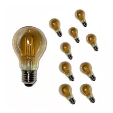 Kit12 Lâmpada Led Bulbo Retrô Vintage Filamento A60 B.quente