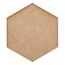 15 Placas Hexagonais Mdf Cru 15x13cm 3mm De Espessura