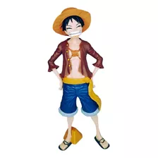 Boneco Luffy One Piece Monkey Action 26,8cm + 50 Adesivos