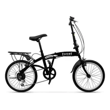 Bicicleta Paseo Plegable Expert Amsterdam R20 Color Negro Con Pie De Apoyo