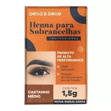 Henna Para Sobrancelhas Della & Delle Castanho Médio - 1.5g