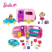 Muñeca Barbie Camper Chelsea Casa, Coche Campamento +10 Pzas
