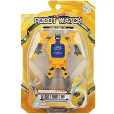 Robot Watch Pop Toys Relogio E Robo 2 Em 1 Amarelo Multikids