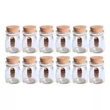 .. 12 Tarros De Cristal De 100 Ml Con Tapa De Corcho Para