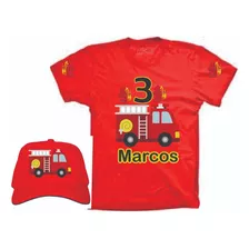 Camiseta E Boné Infantil Bombeiro