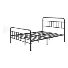 Base De Cama De Metal Negra Florence Zinus King 180x200x36cm Color Negro