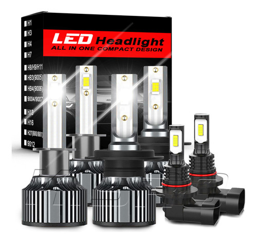 Jgo Focos Led H4 Luz Alta Vw Derby Mi 2008 Canbus 10-30v