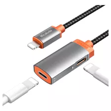 Adaptador Conversor Fone Ouvido Lightning P/ Dual Lightning