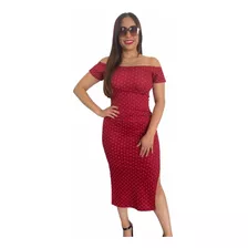 Maxidress 2040 Rojo/blanco Hombros Mchn Store Linea