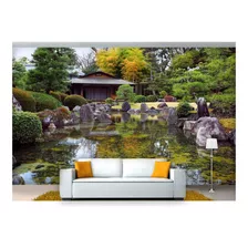 Adesivo De Parede Jardim Japonês Templo Japão 3d M² Jjp32