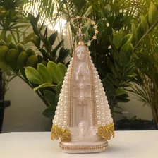 Nossa Senhora Aparecida 23cm Com Perola E Coroa Resplendor 