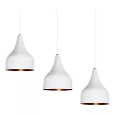 Kit 3 Luminárias Pendentes Cone Milão Sala Churrasqueira Cor Branco 110/220(bivolt)