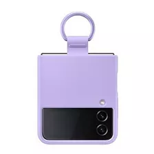 Funda Oficial Para Samsung Z Flip 4 Con Anillo Violeta