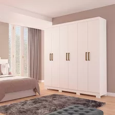 Guarda-roupa Casal Mdf 6 Portas 2 Gavetas Internas Milena