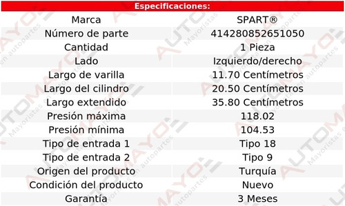 1-amortiguador Cofre Izq/der Spart Chevrolet Corvette 97-04 Foto 2