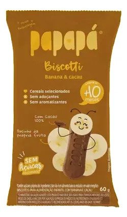 Papapa Biscotti Biscoito Infantil Banana E Cacau  Cacau