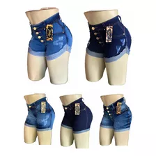 5 Shorts Feminino Com Elastano Cós Alto