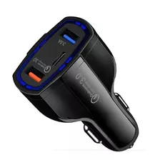 Carregador Veicular Qc3.0 2xusb + 1xtipo C