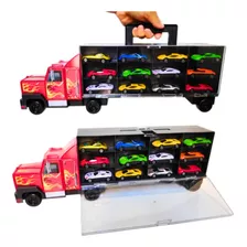 Carreta Cegonha Com Carrinhos De Metal Miniatura Promoção