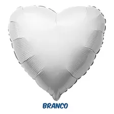 Balão Metalizado Coração 50cm - 20 Polegadas - Flexmetal Cor Branco