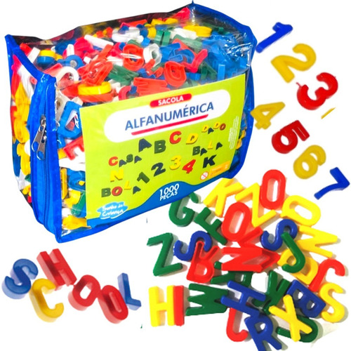 Brinquedo Educativo - Sacola Alfanumérica 1000 Peças