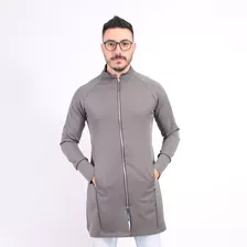 Jaleco Gola Padre Gabardine Com Elastano Masculino - Grafite