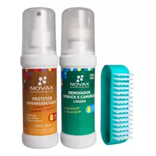 Renovador Nobuck + Impermeabilizante + Escova Novax 80ml