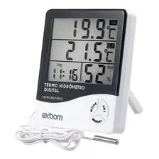 Termo Higrômetro Digital Temperatura Umidade Relógio Int/ext