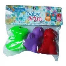 Brinquedo Infantil Para Banho Do Bebê Aperta E Sai Som 3 Pcs