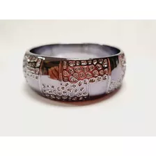 Bracelete Feminino De Abs Detalhada Com Gravuras Cinza