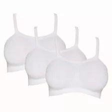 3 Tops Bandini Hanes Versátil Feminino Sem Costura Sem Bojo