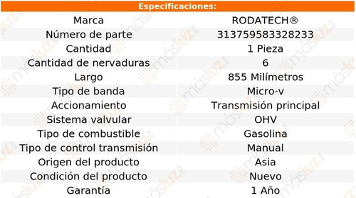 (1) Banda Accesorios Micro-v T/principal Taurus 3.0lv6 98/00 Foto 2