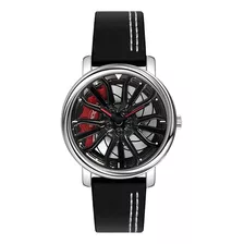 Reloj De Cuarzo Esqueleto Con Pulsera De Cuero For Hombre