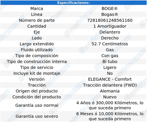 Amortiguador Gas Del Derecho Vectra 3.2l V6 03 Boge Bogas Foto 2